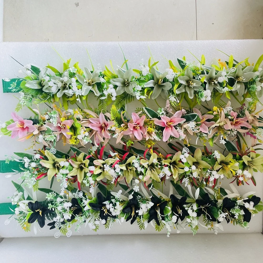 Fabric floral headband Artificial tropical plumeria Island frangipani tiare hibiscus pin comb headband dancing party accessories