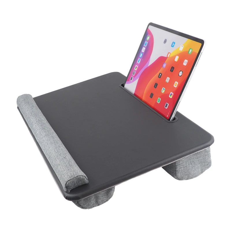 Portable bedside cushioned lap laptop desk holder anti-slip stable lap laptop desk with pillow cushion for home office