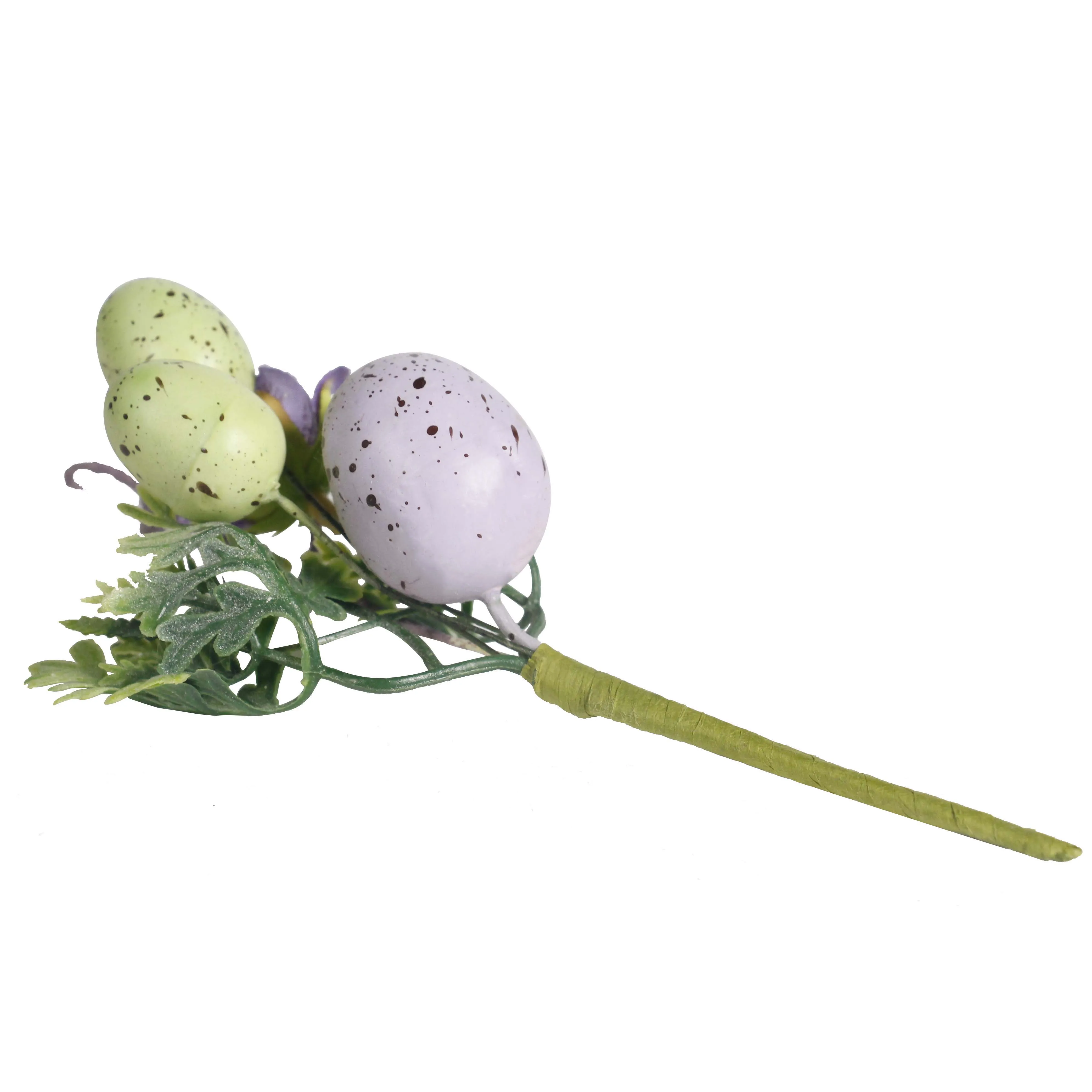 Easter Artificial Bouquet Branches Realistic Fern Leaf Tree Twig with Easter Colorful Eggs DIY Flower Arrangement