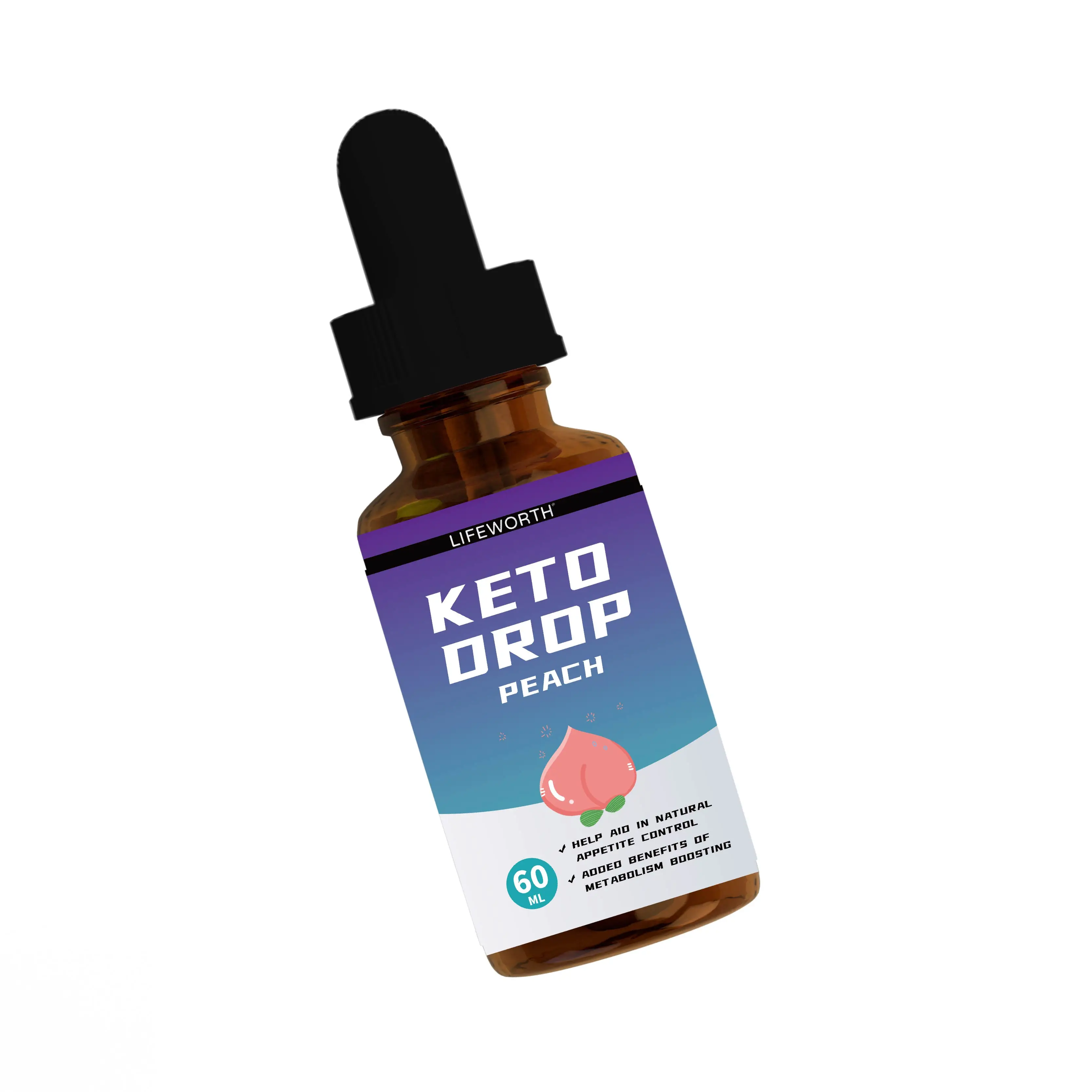 Lifeworth OEM предварительно тренировочная добавка персиковый аромат потеря веса keto bhb drops