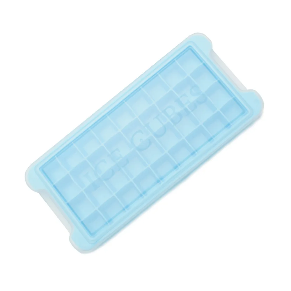 Creative 36 cavity square ice cube box with lid silicone ice cube tray