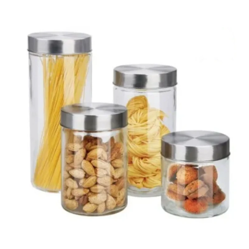 Large Glass Storage Jar Round Container with Sealed Lid for Kitchen