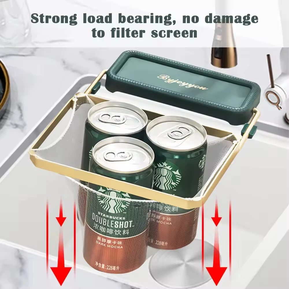 Foldable Metal Sink Strainer Rack Disposable Filter Mesh Strainer Vegetable Fruit Drainer Kitchen Gadgets Accessories