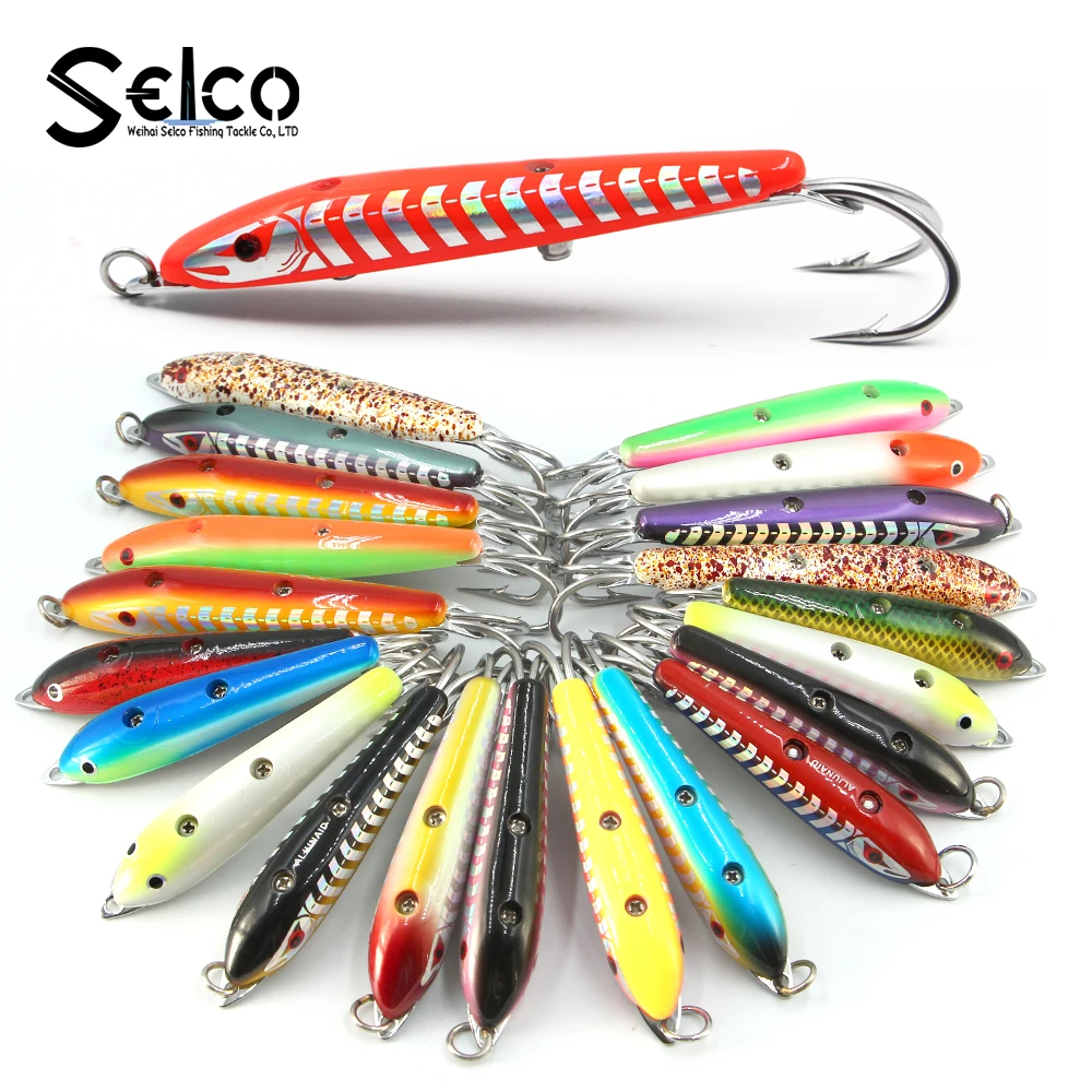 Plastic Sea Fishing Trolling Lures fishing two stainless steel hooks hard bait
