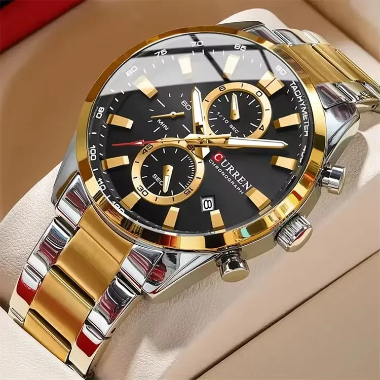 New Curren 8445 Casual Sport Quartz Watches For Men Top Brand Luxury Wrist Watch Man Clock Fashion Reloj Chronograph Wristwatch