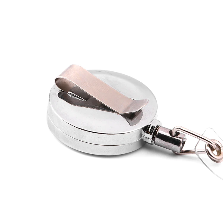 Silver Color ID Card Badge Reel Holder Clip, Retractable With Waist Buckle, Nylon Rope,hospital Nurse Office Favor, Quality