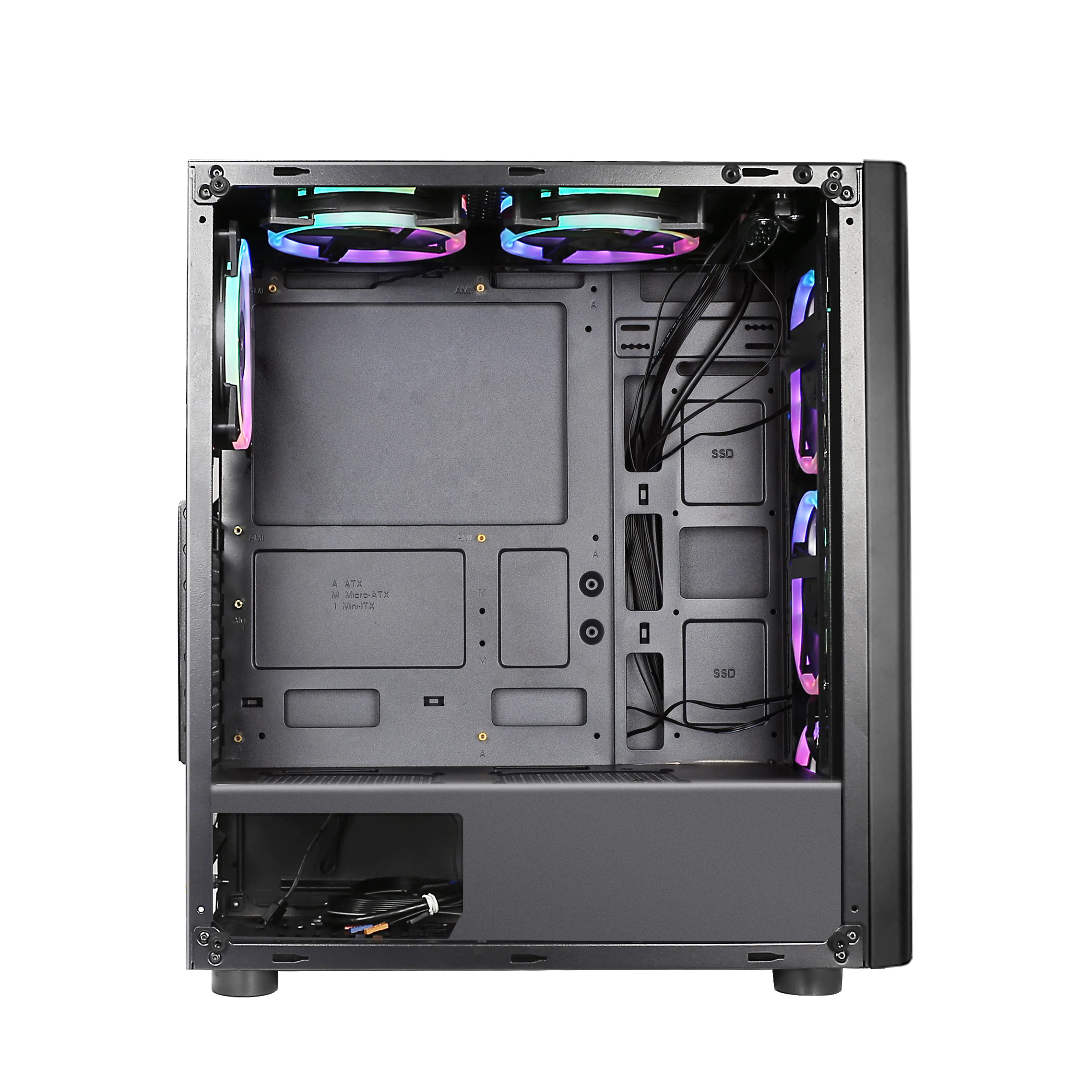  G330 серии G11-330 высокое качество случае игровой компьютер с цветовой моделью RGB ветродвигатель & Рабочий стол из закаленного стекла PC