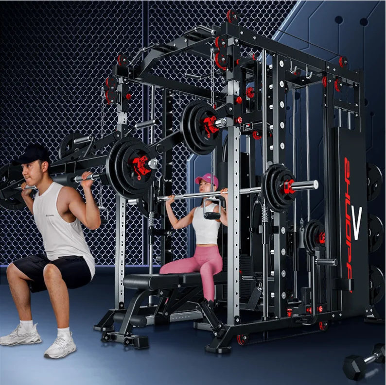 Comprehensive free training fitness equipment Smith machine bench press gantry frame squat frame multi-purpose fitness equipment