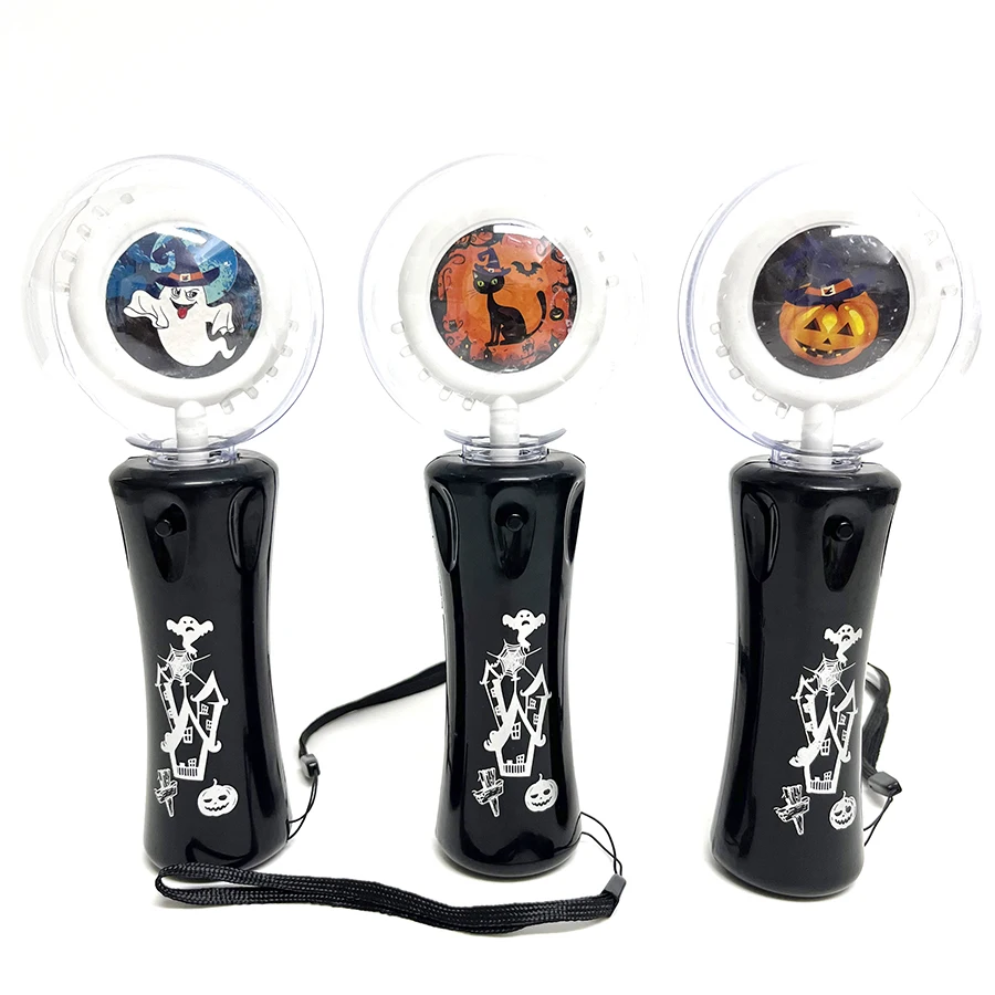 Halloween toy for kids flashing light up wand spinning ball