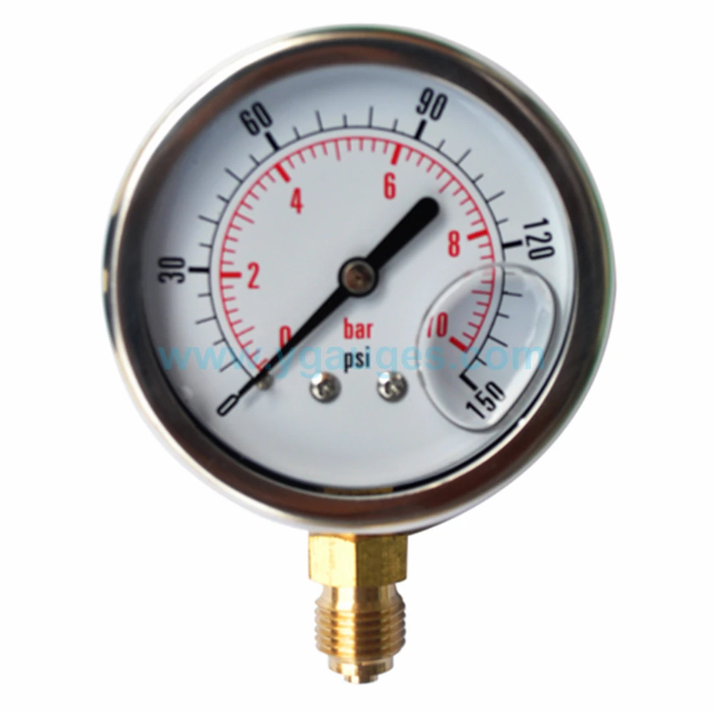 Hot sale good quality crimpled type liquid filled kpa pressure gauge