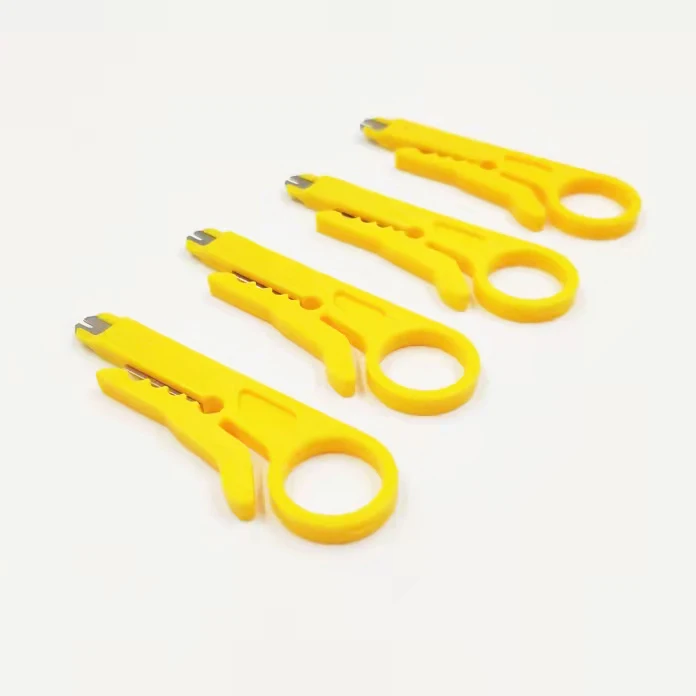 MINI yellow Portable wire stripper Network Insert crimping tool Cat5e Cat6 Cable Stripping Wire Cutter multi tools Cut Line pock