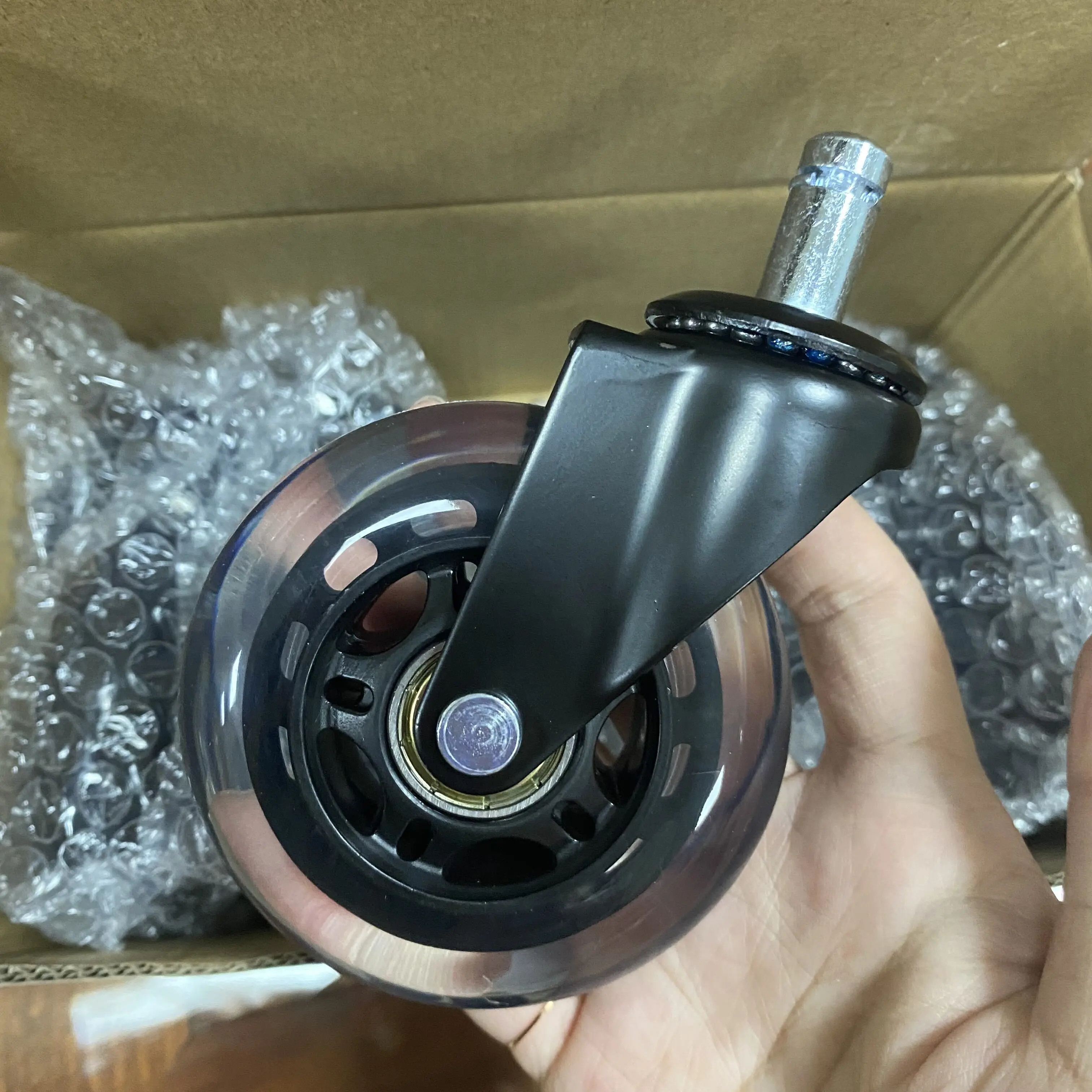 3 IN Office Chair PU Wheels Replacement M11 by 22mm Threaded Stem office chair caster wheel Non marking