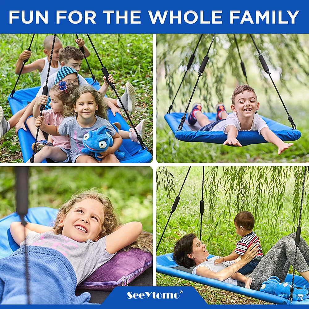 60 Inch Platform Tree Swing for Kids and Adults, Giant Flying Outdoor Indoor Saucer Hammock