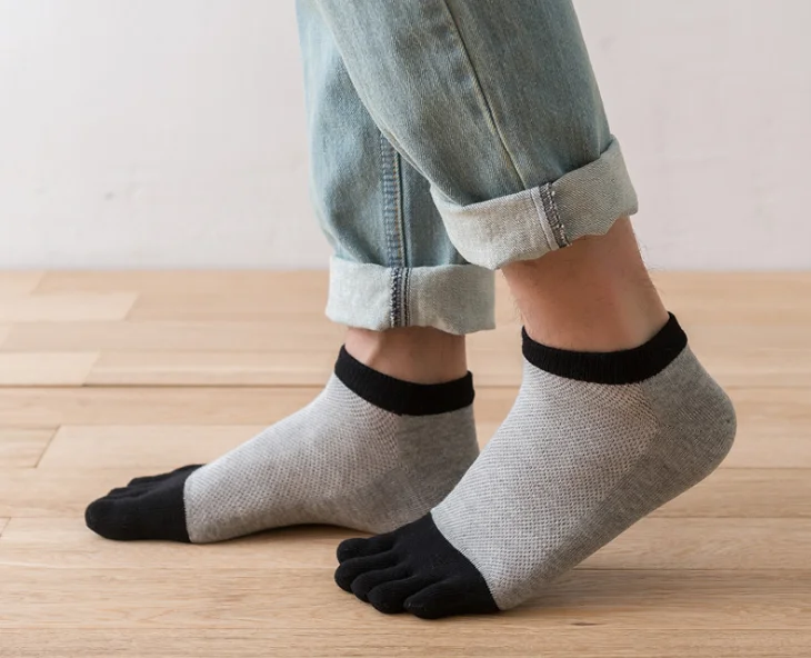 Men Five Finger Toe Socks Cotton Crew Casual summer Socks