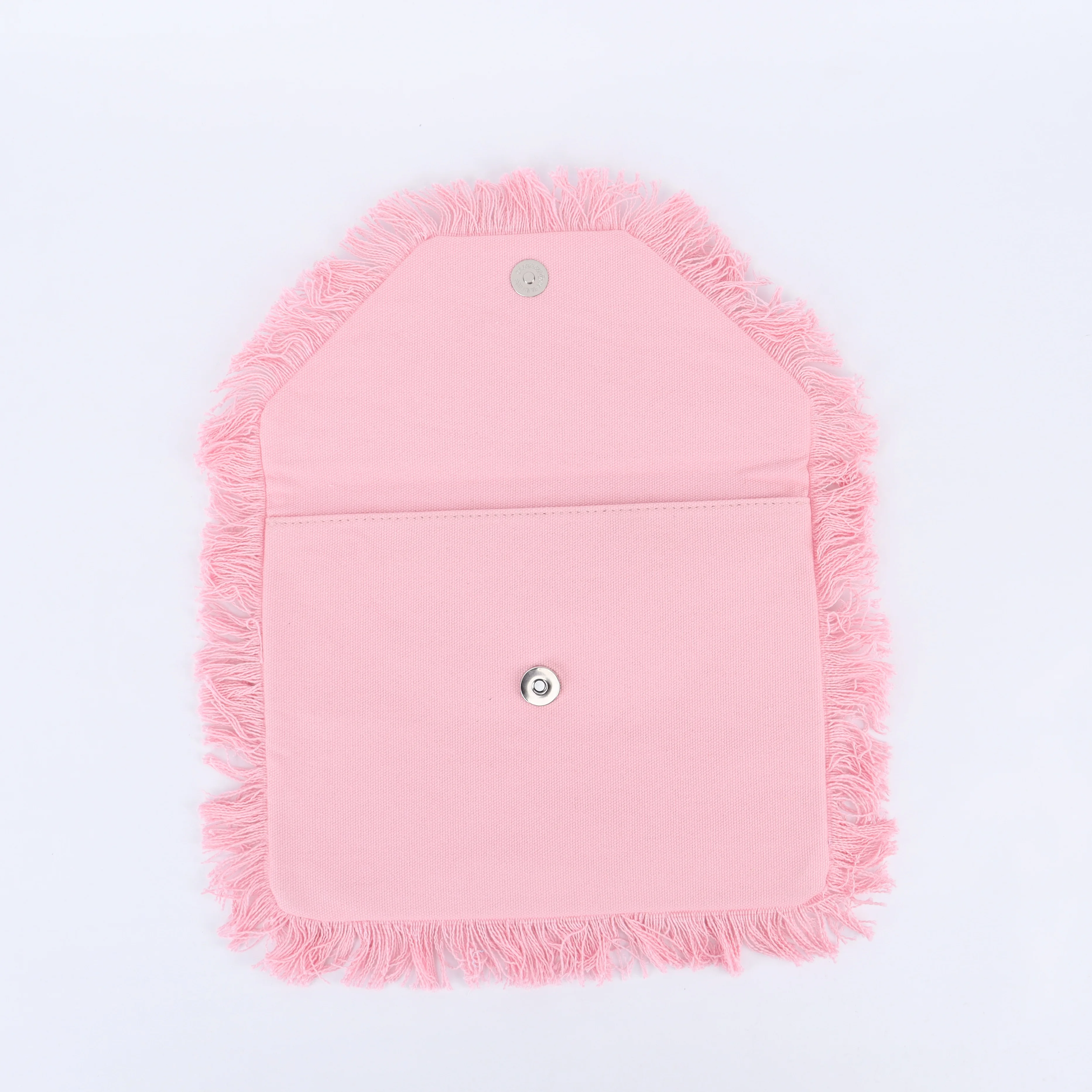 Wholesale Custom Small Plain Zipper Cotton Canvas Cosmetic Makeup Bag Canvas Clutch Bag Waterproof Canvas Tassel Envelop Bag