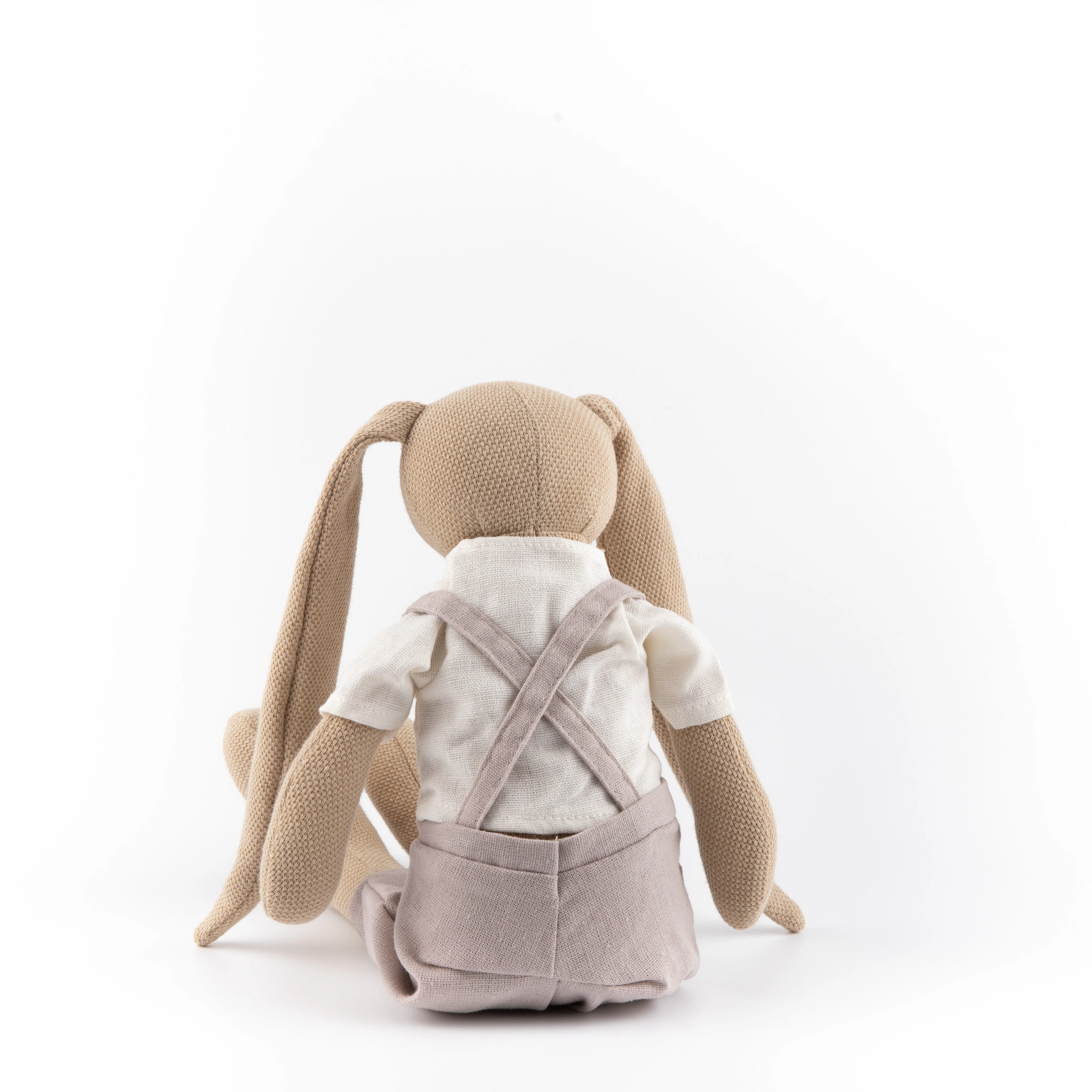 Cotton and hemp dress cute soft long eared rabbit accompany comfort doll
