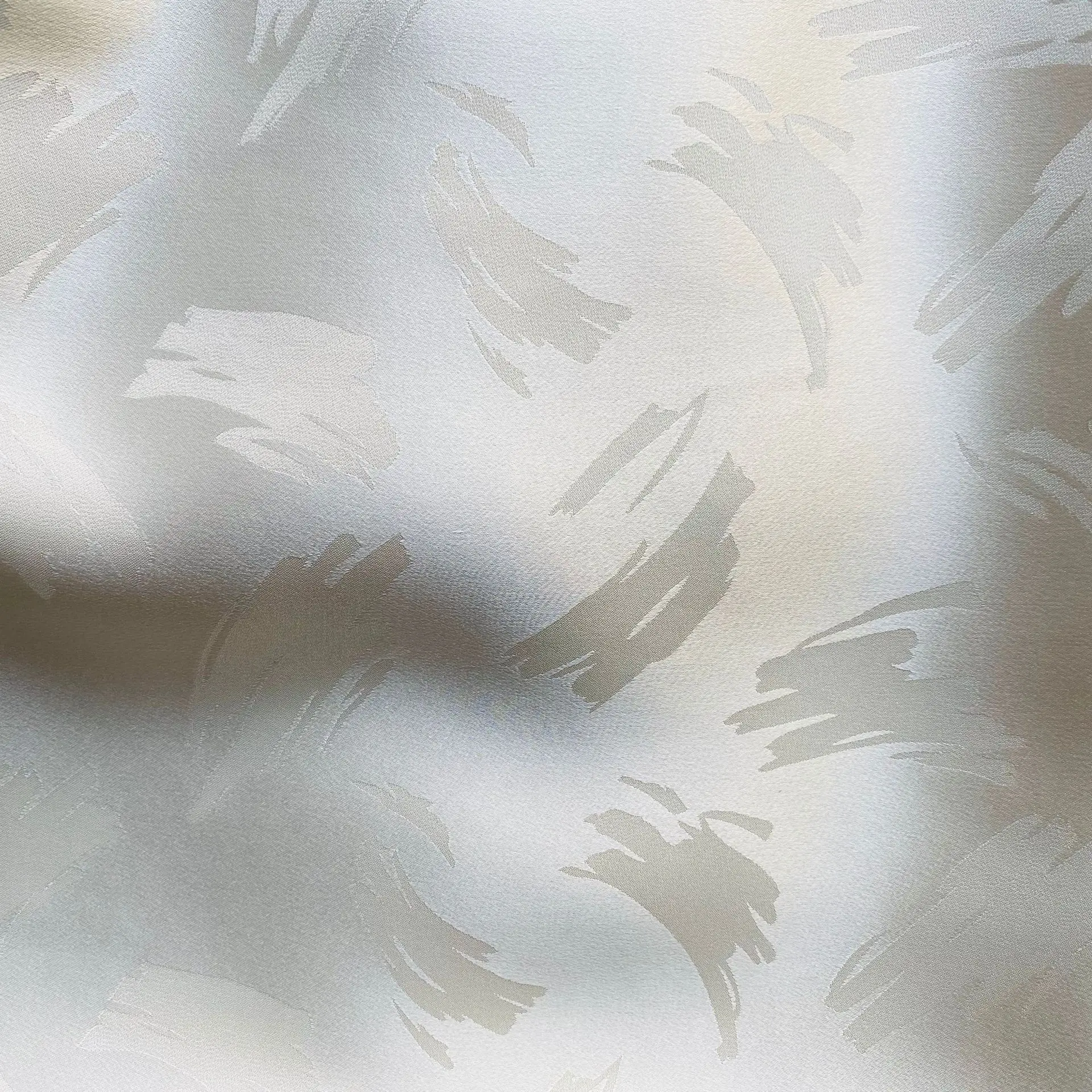 Custom brocade jacquard silk viscose satin fabric for dress garment/ clothes/Shirt /Dress white color for dyeing/printing