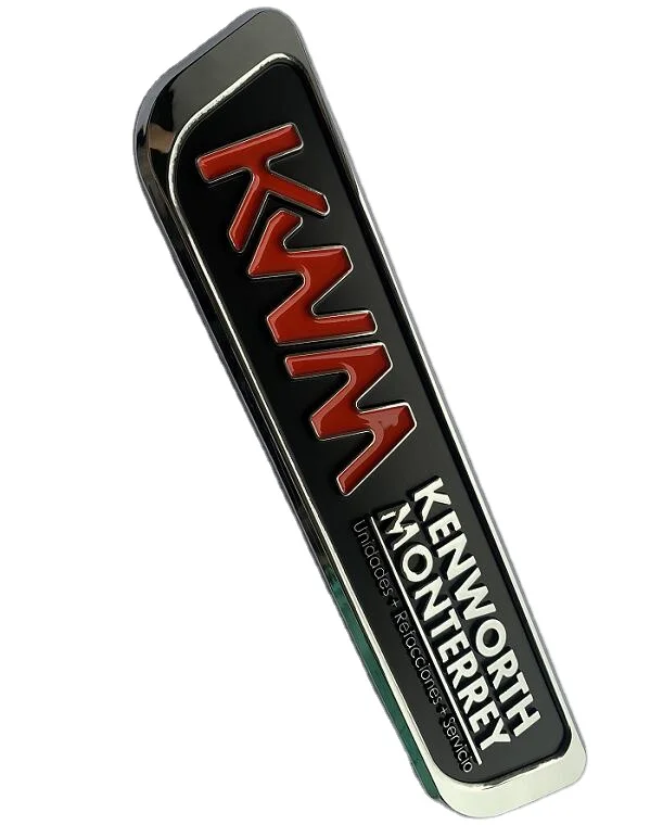 Custom ABS chrome truck plate with foam tape  custom truck enamel logo sticker