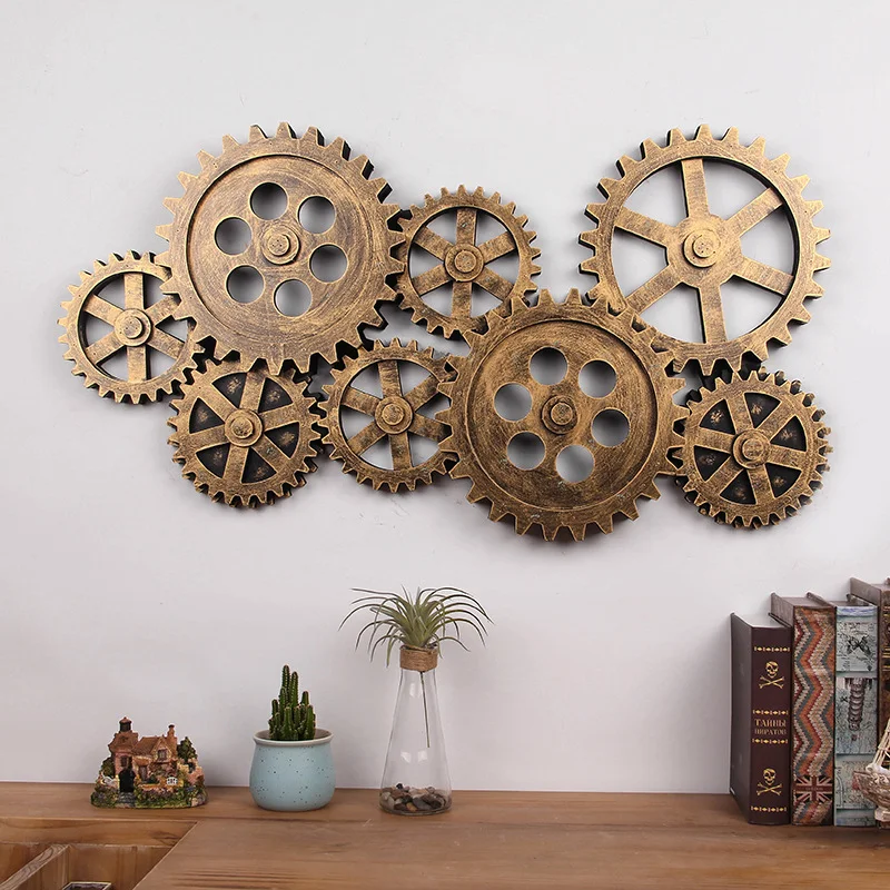 Industrial Metal Wind Gear Wall Art Decoration 3D Retro Creative Sofa Bar Background Modern Wall Hanging