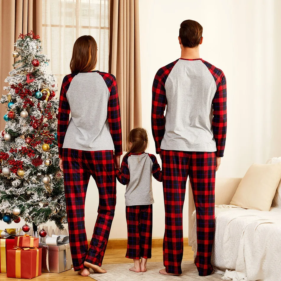 Hot sale cotton two piece Navidad pijama pajama Natale pigiami christmas family matching outfits pyjamas xmas pjs set