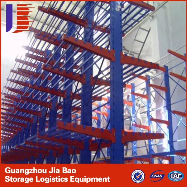 Jiabao Industrial Heavy Duty Warehouse Strip Tube Material Cantilever Long Arm Storage Rack