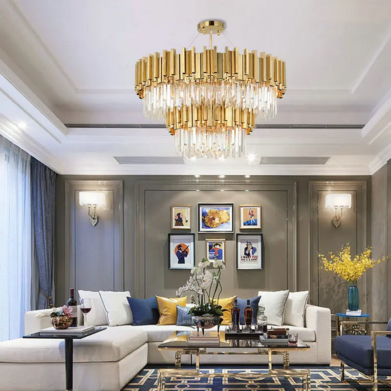 Hot Selling Luxury Modern Living Room Pendant Lighting Crystal Chandelier Modern Lamps Home Decor Pendant Lighting