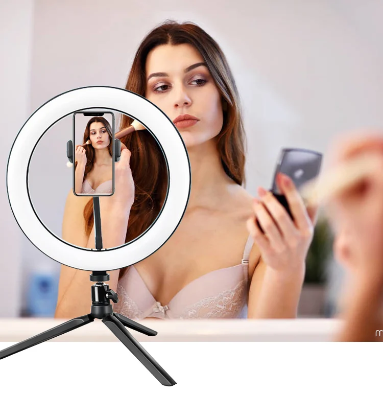 10-дюймовый ringlight aros de luz светодиодный Мобильный штатив для мобильного телефона с кольцевым