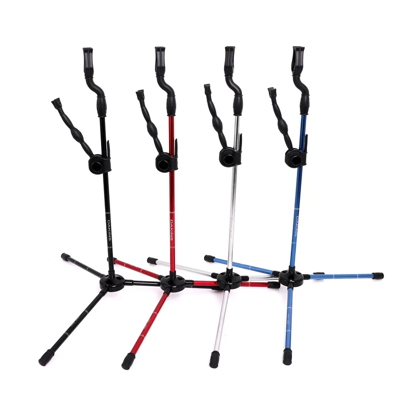 Archery Bow Stand Holder Foldable Metal Construction Traditional Recurve Bow Bracket Rack Hanger Hunting Shooting Accessory