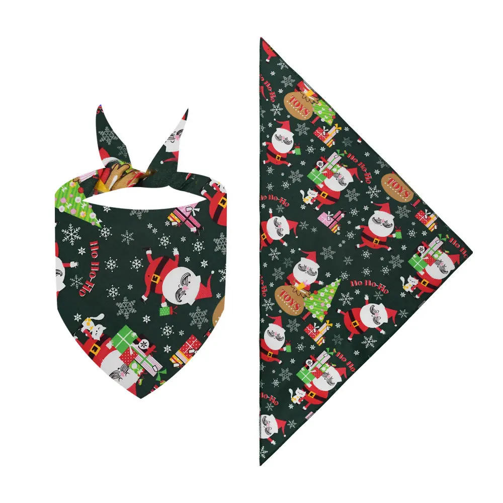 Wholesale Custom Christmas Dog Bandana Pet Dog Xmas Bandana Oem Santa Claus Christmas Custom Dog Bandana