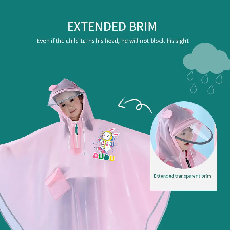manufacture direct selling rainproof waterproof EVA   poncho custom raincoat kids for  traveling tour
