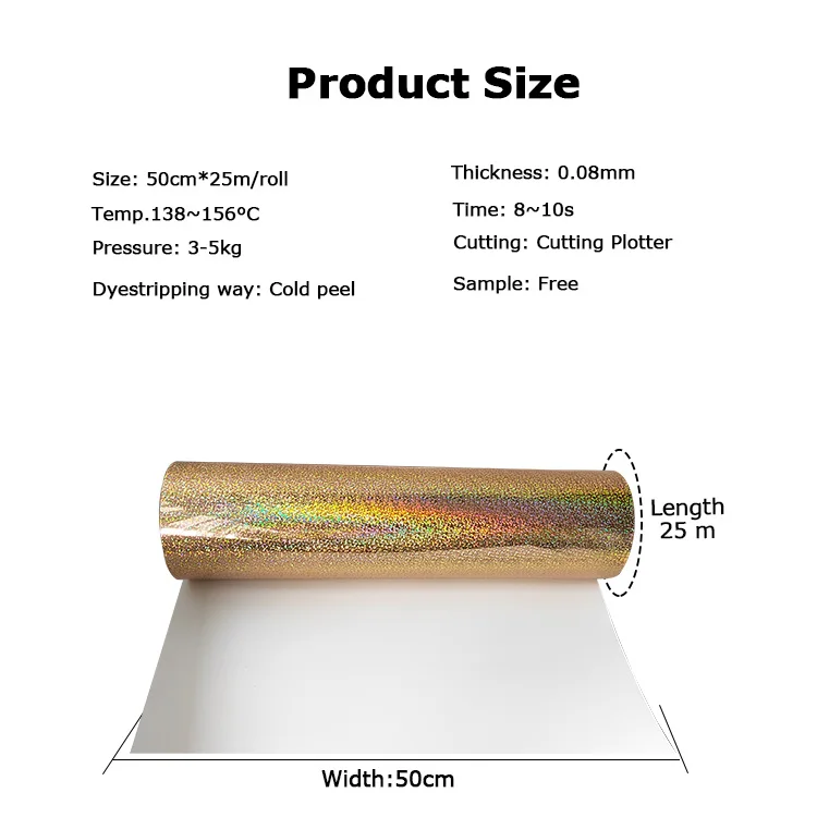 Wholesale PU Pet Metallic Glitter Gold Elastic Flex Foil heat press iron on htv vinyl cutter heat transfer
