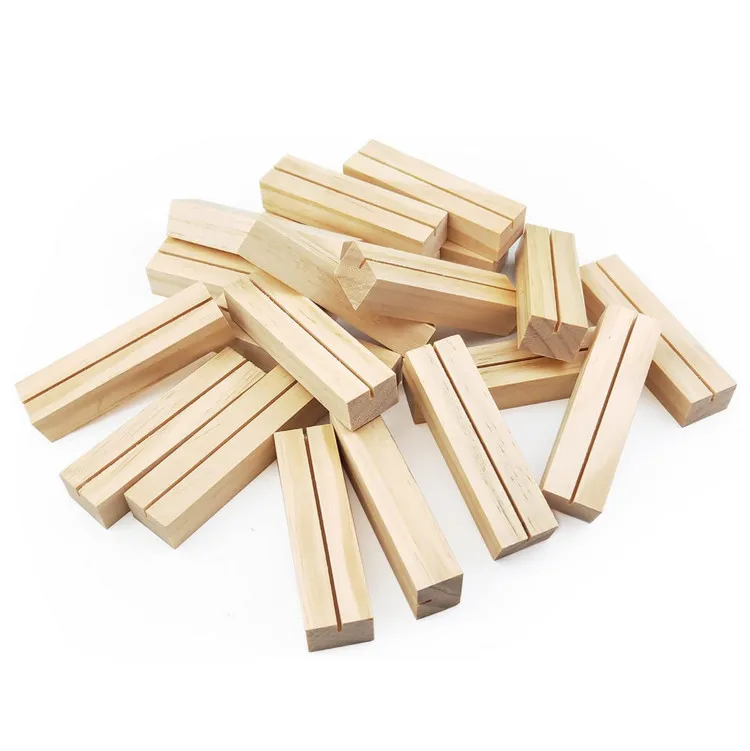 Wood Sign Holder Place Card Holder Picture Table Display Stand Small Wooden Base Table Number Holders
