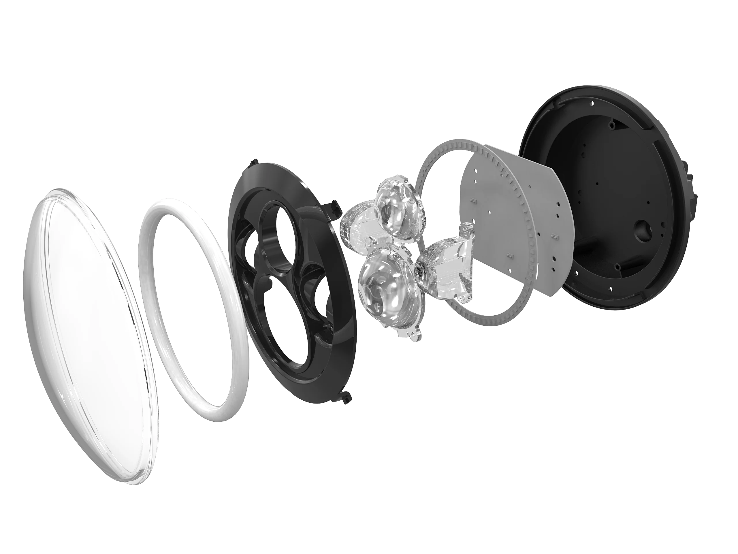 7 Inch Headlight Riund Halo DRL Hi/Lo Beam LED Lamp for Universal Harley and Jeep Wrangler JK