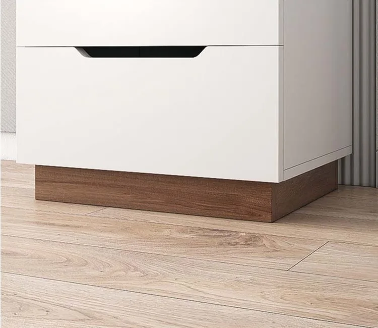 New Dark Brown Antique Walnut Contemporary Vintage 50 S Decor Wooden Bedside Nightstand Cabinet For Bedroom