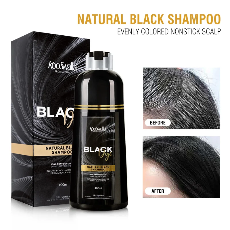 private label factory price herbal natural darkening  light brown magic black hair color shampoo hair dye for white gray hair