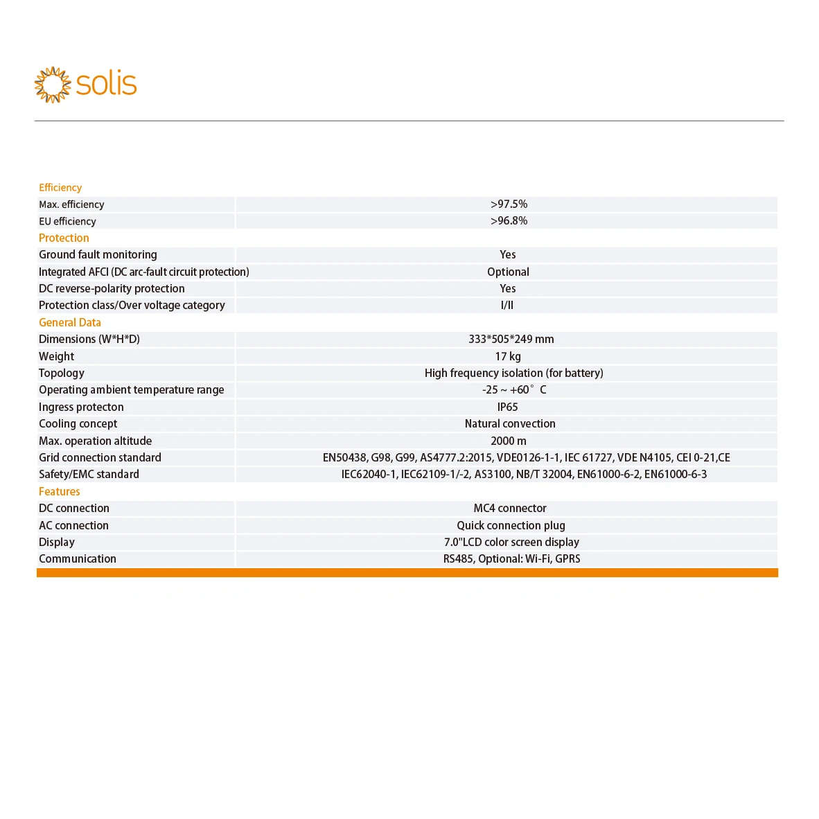 Solis  Solar Inverter with battery  Hybrid Storage Inverter RHI-3.6K-48ES-5G For Storage Solar Power System