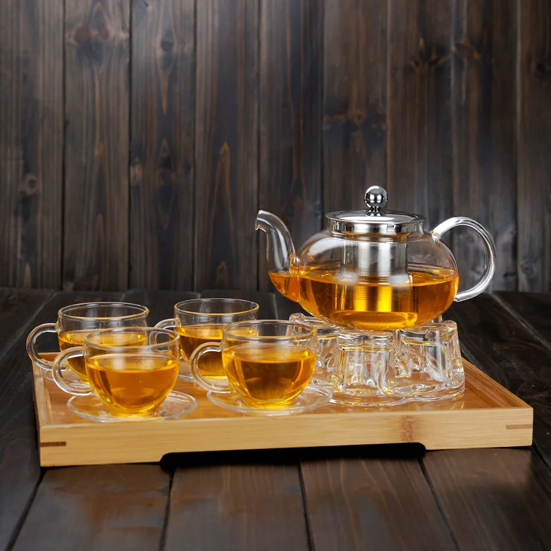 800ml Stovetop Safe Loose Leaf Pyrex Glass Teapot Durable Glass Tea Kettle With Removable Stainless Steel Infuser