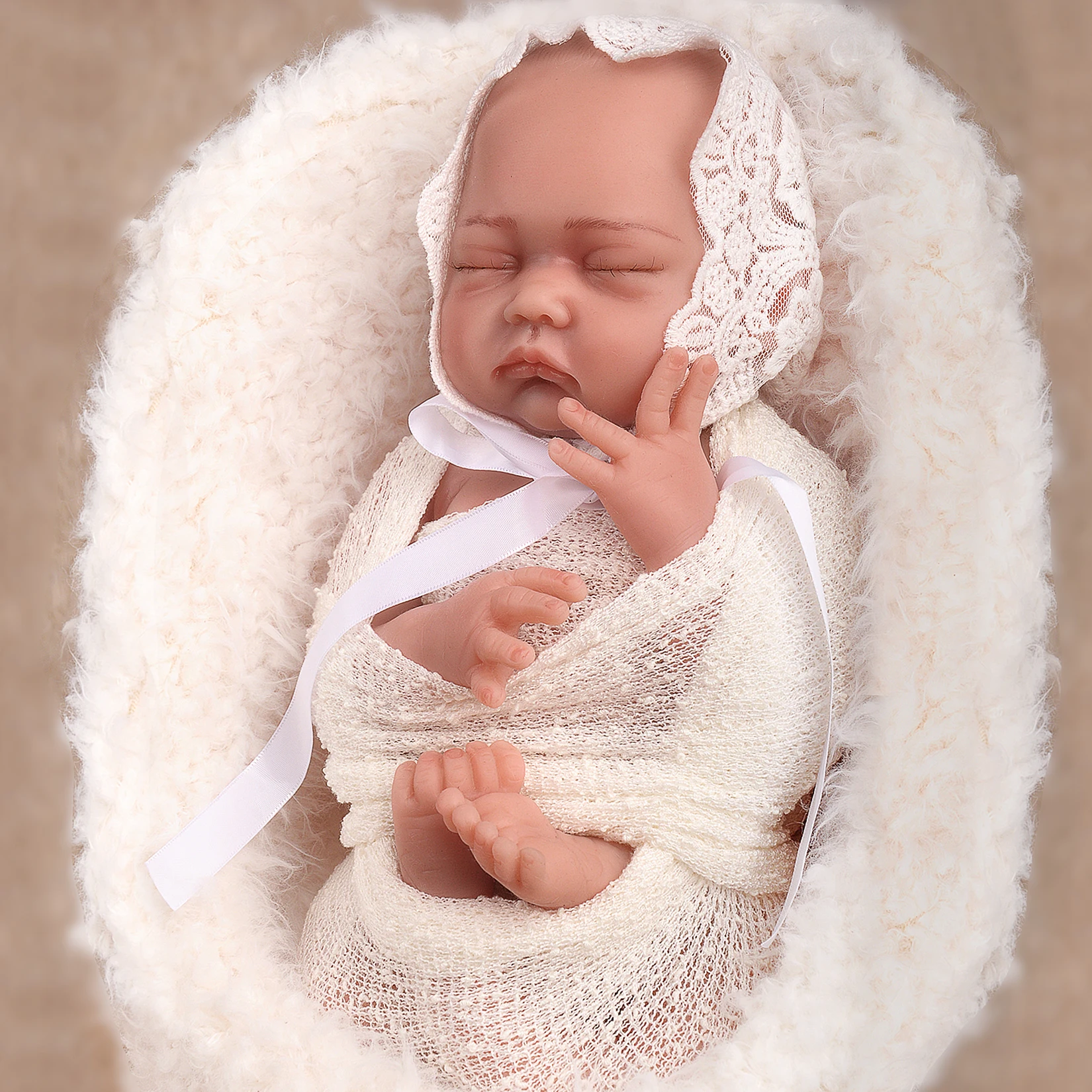 43 CM Realistic Rebirth Doll Girl 17 Inch Full Body Silicone Washable Lifelike Newborn Reborn Baby Dolls