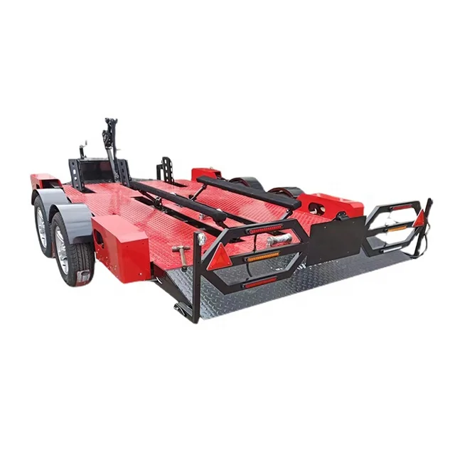 Utility Flat Bed Drop Deck Trailer Hydraulic Boat Excavator Motorcycle Car Hauler