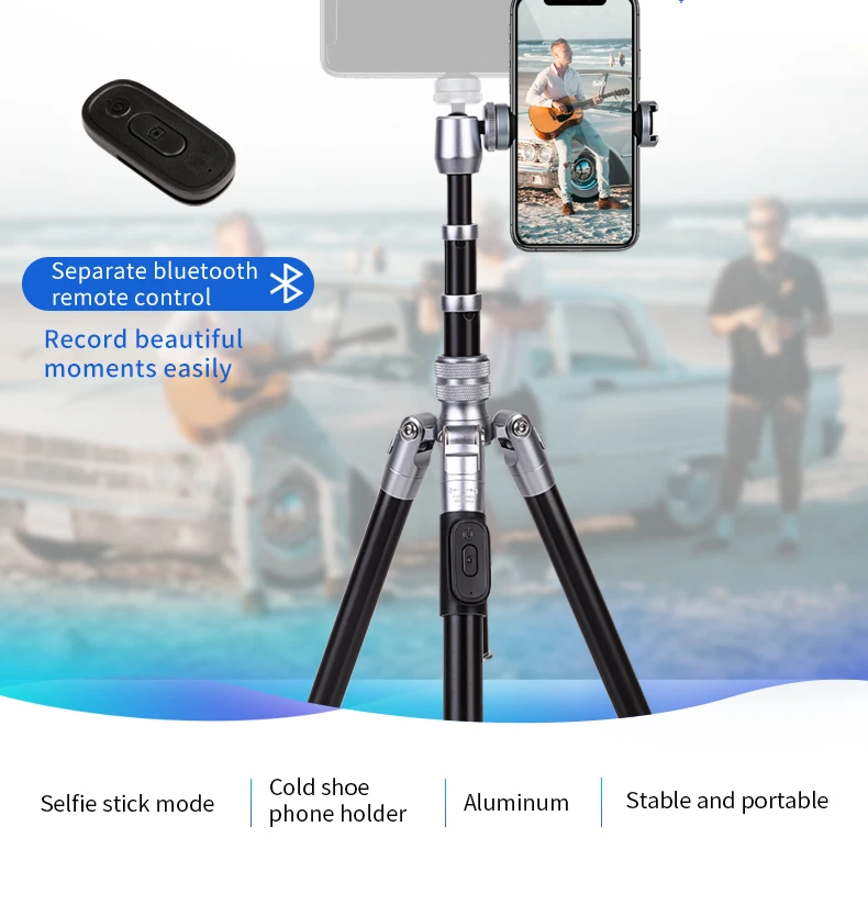 Coman Foldable Camera Tripod Aluminum alloy professional mobile phone holder