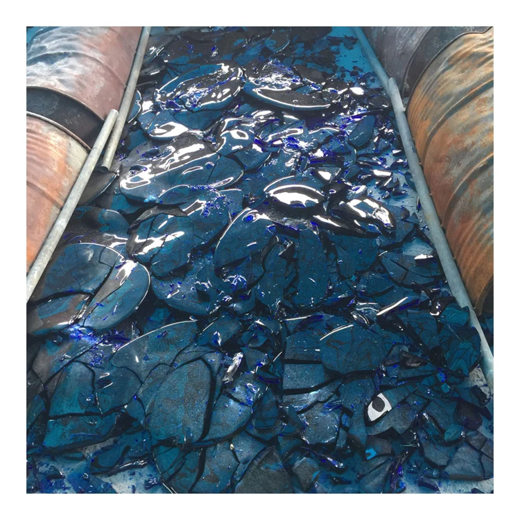 Natural Clear Colored Slag Glass Rocks For Gabion And Home Landscaping