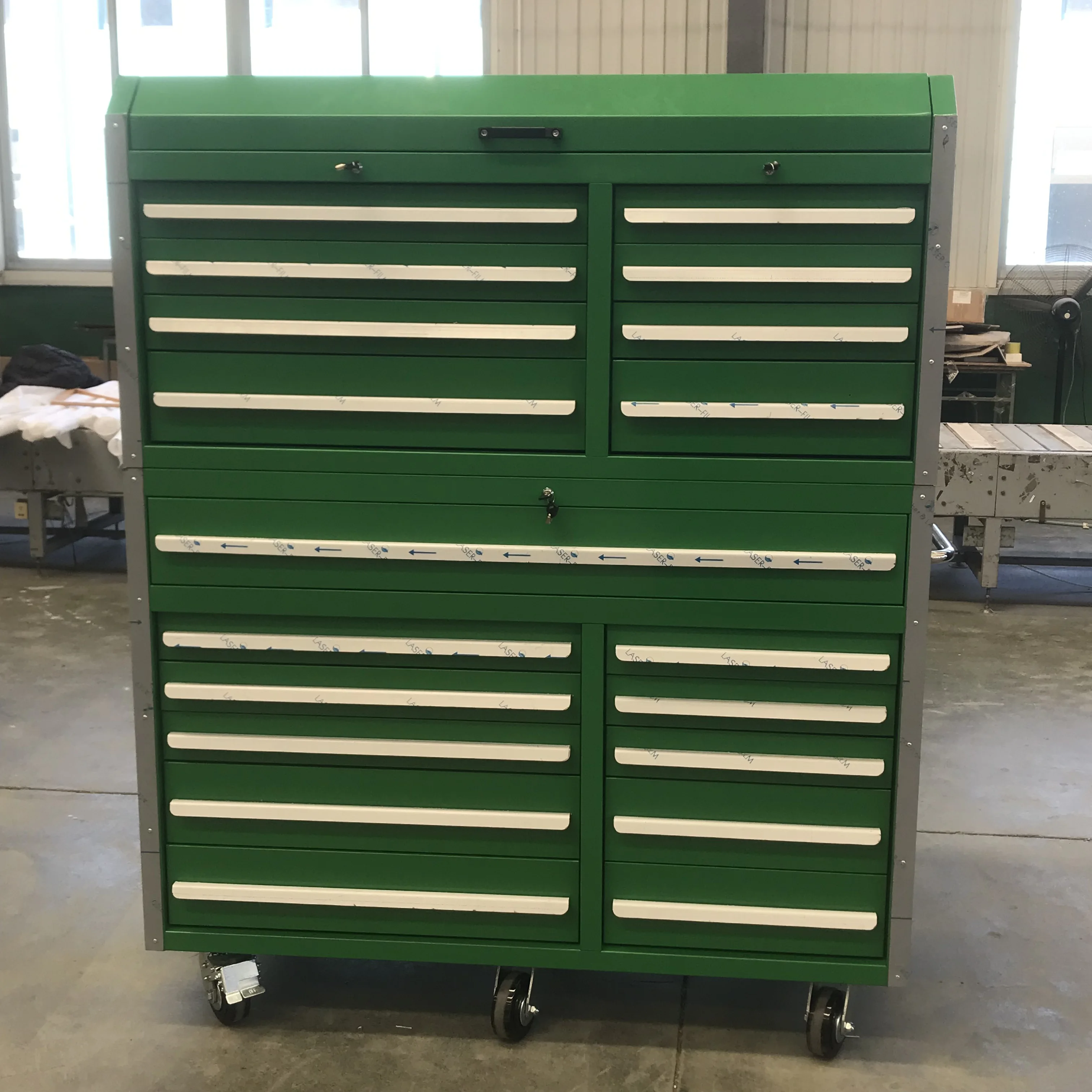 Green Coated 56 inch Heavy Duty Steel Tool Chest/Tool Box/Tool Cabinet for Garage Workshop Toolsbox Trolley