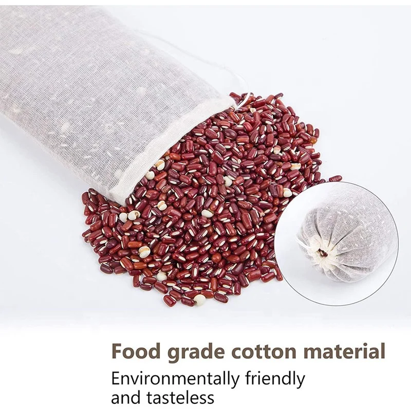 Reusable Thin Produce Bulk Reusable Tea Food Cotton Bag,Organic Muslin Pouch Bag