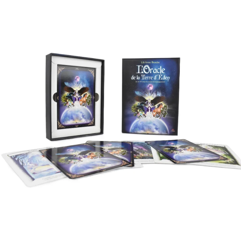 Custom Manufacturer Fine Tarot Deck Stamped Copper Plate with White Card and Guidebook Printed on Plastic Material