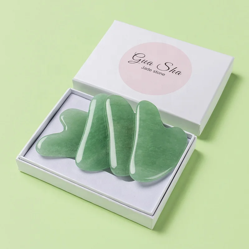 Heart Shaped Gua Sha Guasha Board Pink Rose Quartz Jade Stone Scraping Massage Tool Gua Sha Board