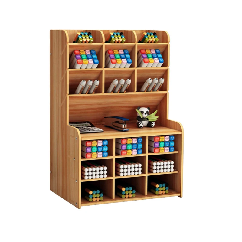 Wooden assembled desk table organizer  wooden pen organizer