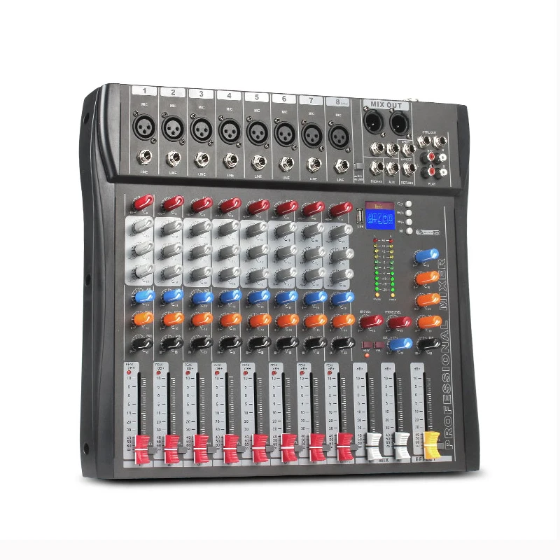 8-way Dj Controller Mixer Stage Band Performance USB with Blueteeth DJ Console Mixers Audio Sound Equipment/Amplifiers/Speakers
