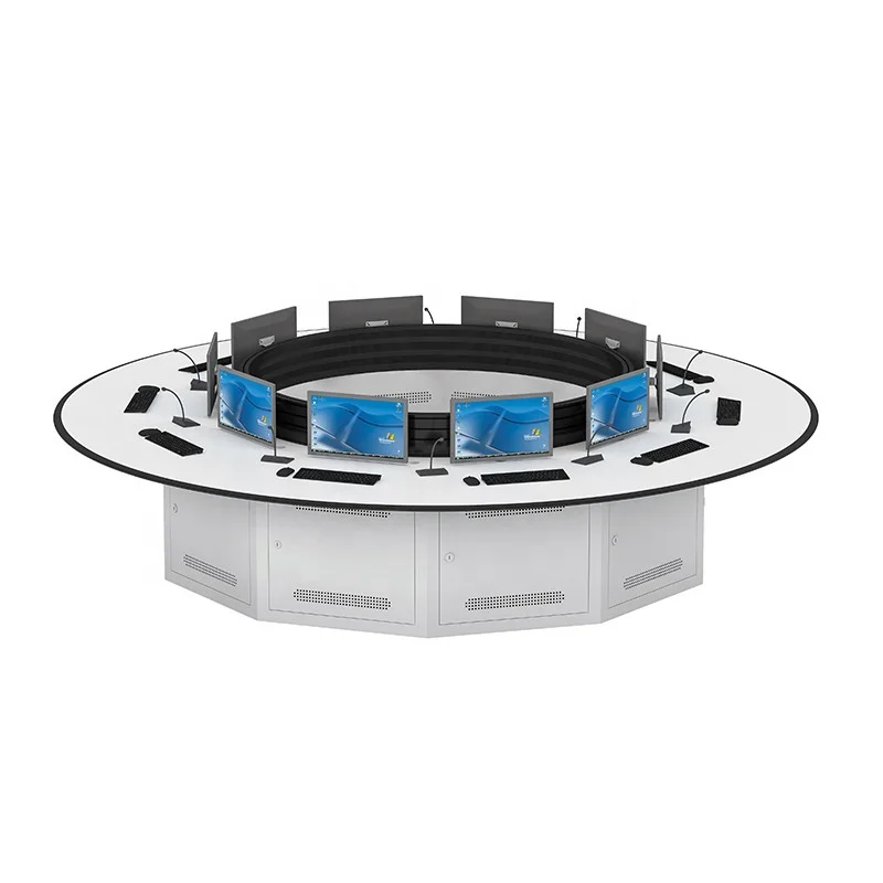 Factory Customized Circular Operation Console Work Station Command Center Table Office Computer Desk Commercial Furniture