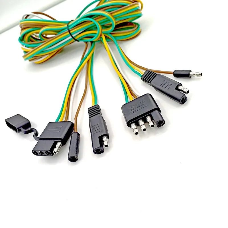 Custom made 4 Pin Trailer Connector SAE 2 Pin Plug Custom Wire Cable Harness Assembly