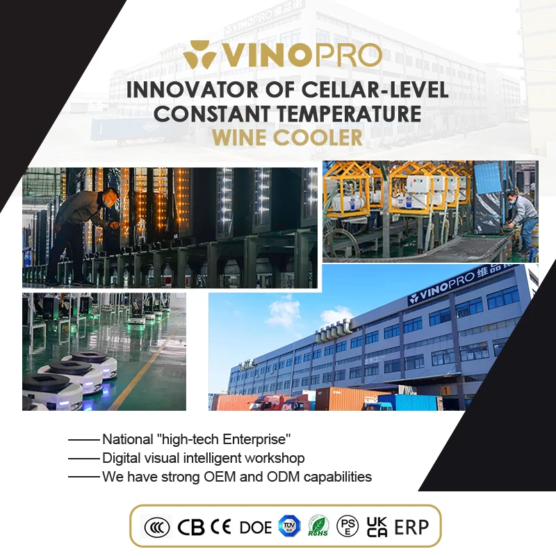 Vinopro Wholesale price 258L 70 bottles fan cooling compressor wine refrigerator smart wine cooler with CE approval